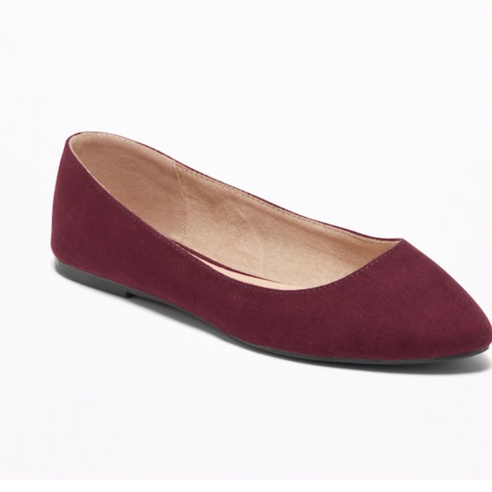 Maroon suede flats
